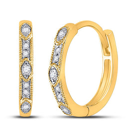 10kt Golden Elegance Diamond Milgrain Fashion Earrings product  Top View from Splendid Jewellery
