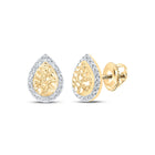10kt Golden Teardrop Diamond Earrings: A Radiant Marvel by Splendid Jewellery product  Top View from Splendid Jewellery