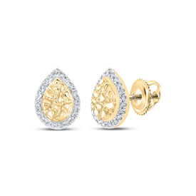10kt Golden Teardrop Diamond Earrings: A Radiant Marvel by Splendid Jewellery product  Top View from Splendid Jewellery