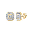 Radiant Octagon Cluster Diamond Earrings product  Top View from Splendid Jewellery