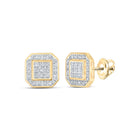 Captivating: "Radiant Brilliance 10kt Yellow Gold Diamond Octagon Earrings" product  Top View from Splendid Jewellery