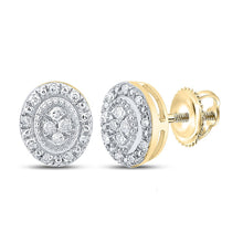 Load image into Gallery viewer, 10kt Golden Radiance Diamond Oval Cluster Earrings product  Top View from Splendid Jewellery