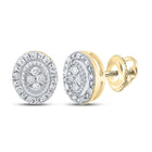 10kt Golden Radiance Diamond Oval Cluster Earrings product  Top View from Splendid Jewellery