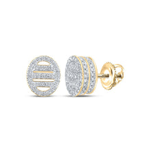 Load image into Gallery viewer, 10kt Yellow Gold Oval Diamond Earrings - Timeless Elegance and Sparkling Brilliance product  Top View from Splendid Jewellery