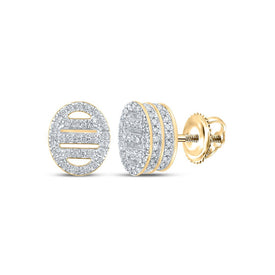 10kt Yellow Gold Oval Diamond Earrings - Timeless Elegance and Sparkling Brilliance product  Top View from Splendid Jewellery