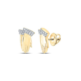 10kt Golden Faith Diamond Earrings: Praying Hands Symbol of Elegance product  Top View from Splendid Jewellery