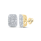 Radiant Gold Diamond Cluster Earrings product  Top View from Splendid Jewellery