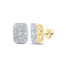 Radiant Gold Diamond Cluster Earrings product  Top View from Splendid Jewellery