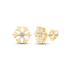 10kt Golden Snowflake Diamond Earrings: A Touch of Whimsical Elegance product  Top View from Splendid Jewellery