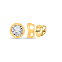 Load image into Gallery viewer, 10kt Golden Radiance Diamond Solitaire Earrings product  Top View from Splendid Jewellery