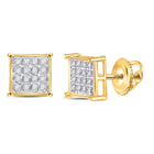 Radiant Diamond Cluster Earrings in 10kt Yellow Gold product  Top View from Splendid Jewellery