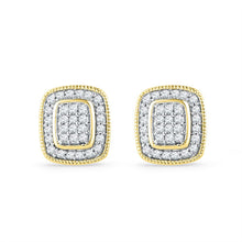 Load image into Gallery viewer, Captivating Clustered Brilliance Gold Stud Earrings product  Top View from Splendid Jewellery
