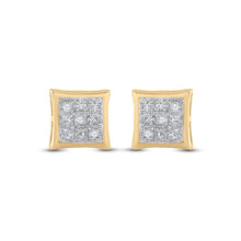 Load image into Gallery viewer, Radiant Square Diamond Gold Earrings product Side View from Splendid Jewellery