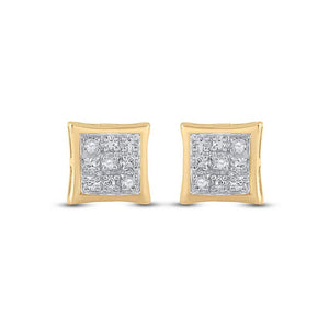 Earrings | 10kt Yellow Gold Womens Round Diamond Square Earrings .01 Cttw | Splendid Jewellery GND