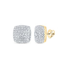 10kt Yellow Gold Geometric Diamond Earrings - Radiant Brilliance Collection product  Top View from Splendid Jewellery