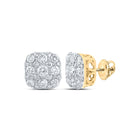 10kt Yellow Gold Square Diamond Earrings: A Dazzling Fusion of Elegance and Modernity product  Top View from Splendid Jewellery