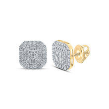 Load image into Gallery viewer, 10kt Golden Brilliance Diamond Square Earrings product  Top View from Splendid Jewellery