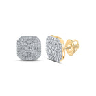 10kt Golden Brilliance Diamond Square Earrings product  Top View from Splendid Jewellery