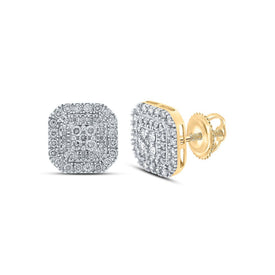 10kt Golden Brilliance Diamond Square Earrings product  Top View from Splendid Jewellery