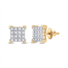 10kt Yellow Gold Square Diamond Earrings: A Timeless Masterpiece - Top View