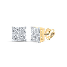 Load image into Gallery viewer, Radiant Square Diamond Earrings - Top View