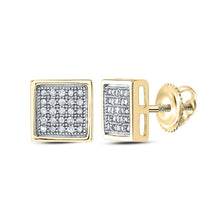 Load image into Gallery viewer, Captivating name: &quot;Radiant Square Diamond Gold Earrings&quot; - Top View