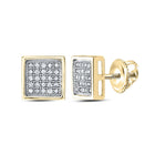 Captivating name: "Radiant Square Diamond Gold Earrings" - Top View