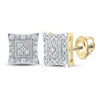 10kt Golden Brilliance Diamond Square Earrings - Top View