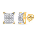 10kt Yellow Gold Square Kite Diamond Stud Earrings: A Captivating Masterpiece - Top View
