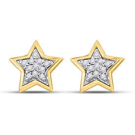 Celestial Dreams Diamond Star Earrings - Top View