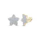 Radiant Starlight Diamond Earrings - 10kt Yellow Gold Women's 1/5 Cttw - Top View