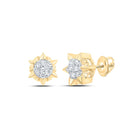 Radiant Starburst Diamond Cluster Earrings - Top View