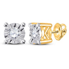 10kt Golden Brilliance Diamond Stud Earrings - Top View