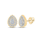 Radiant Diamond Teardrop Earrings in 10kt Yellow Gold - Top View