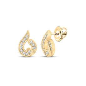 Captivating Gold Teardrop Diamond Earrings - Top View