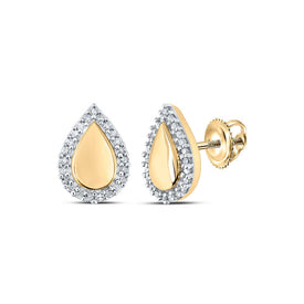 Dazzling Diamond Teardrop Earrings in 10kt Yellow Gold - Top View