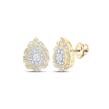Load image into Gallery viewer, 10kt Golden Teardrop Diamond Earrings: Timeless Elegance by Splendid Jewellery - Top View