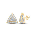 Splendid Jewellery 10kt Yellow Gold Triangle Diamond Earrings - Top View
