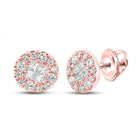 14kt Rose Gold Diamond Circle Earrings: A Radiant Delight - Top View