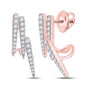 14kt Rose Gold Diamond Sparkle Elegance Earrings - Top View