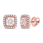 14kt Rose Gold Floral Cluster Diamond Earrings: A Mesmerizing Blossom of Brilliance - Top View