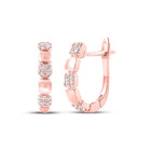 14kt Rose Gold Diamond Sparkle Hoop Earrings - Top View