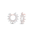 14kt Rose Gold Diamond Sunburst Hoop Earrings: A Radiant Statement of Elegance - Top View