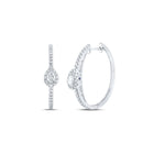 Brilliant Pear Diamond Hoop Earrings - 14kt White Gold Elegance - Top View
