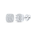 14kt White Gold Princess-Cut Diamond Square Earrings - A Timeless Treasure by Splendid Jewellery - Top View