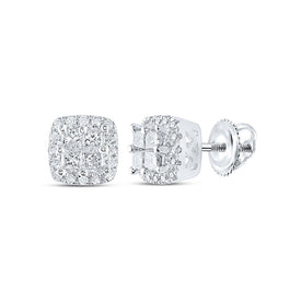 14kt White Gold Princess-Cut Diamond Square Earrings - A Timeless Treasure by Splendid Jewellery - Top View