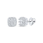 14kt White Gold Princess Diamond Square Earrings - Timeless Elegance and Sparkling Brilliance - Top View