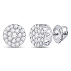 Captivating Brilliance: 14kt White Gold Diamond Cluster Earrings  Top View from Splendid Jewellery