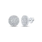 14kt White Gold Diamond Brilliance Cluster Earrings - Top View