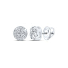 14kt White Gold Diamond Brilliance Cluster Earrings - Top View